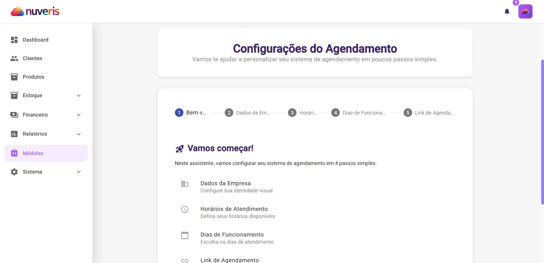 Agenda de Serviços Nuveris